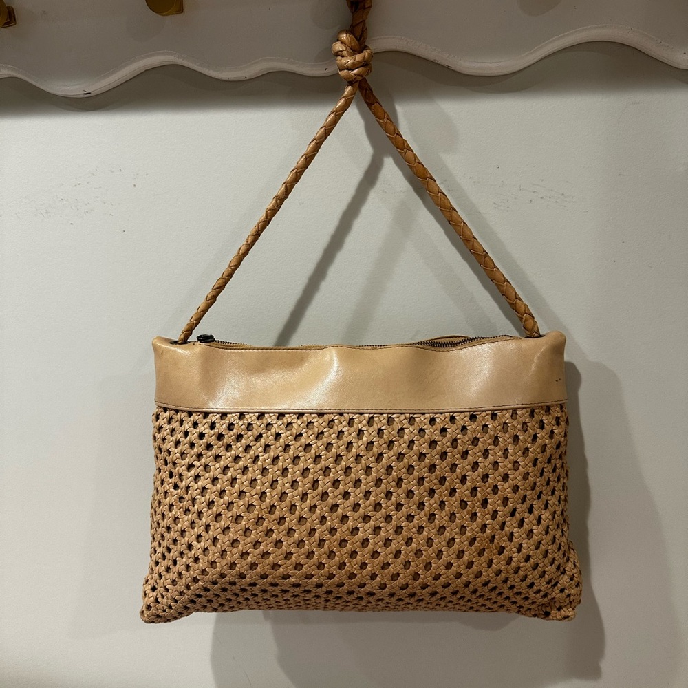 HOBO Woven Shoulder Bag in Tan